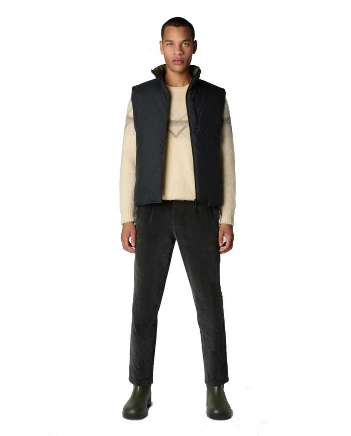 gilet reversibile lauren green uomo trapuntato su lato | SAVE THE DUCK