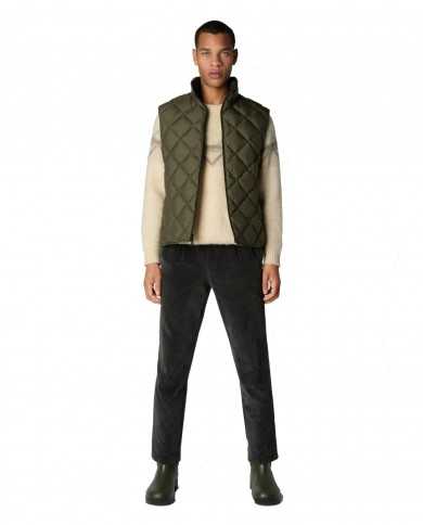 gilet reversibile lauren green uomo trapuntato su lato | SAVE THE DUCK