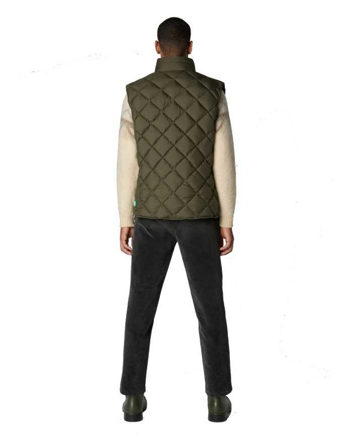 gilet reversibile lauren green uomo trapuntato su lato | SAVE THE DUCK