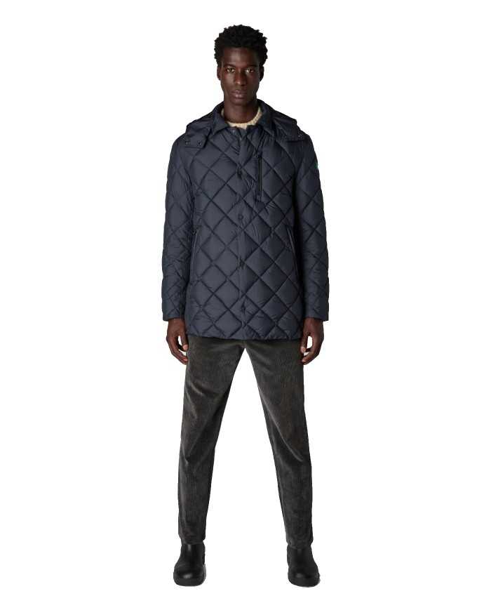 piumino blue black da uomo logato su manica | SAVE THE DUCK piumino blue black da uomo logato su manica | SAVE THE DUCK