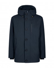 giaccone blue black da uomo impermeabile con bottoni | SAVE THE DUCK