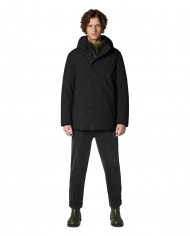 giaccone nero da uomo impermeabile con bottoni | SAVE THE DUCK