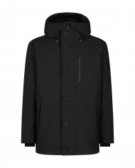 giaccone nero da uomo impermeabile con bottoni | SAVE THE DUCK