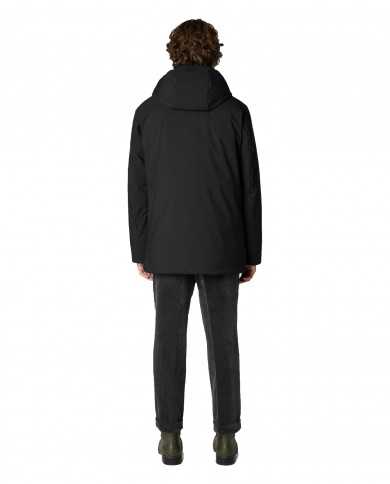 giaccone nero da uomo impermeabile con bottoni | SAVE THE DUCK