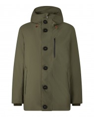 giaccone laurel green da uomo impermeabile con bottoni | SAVE THE DUCK