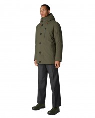 giaccone laurel green da uomo impermeabile con bottoni | SAVE THE DUCK
