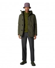 giaccone laurel green da uomo impermeabile con bottoni | SAVE THE DUCK