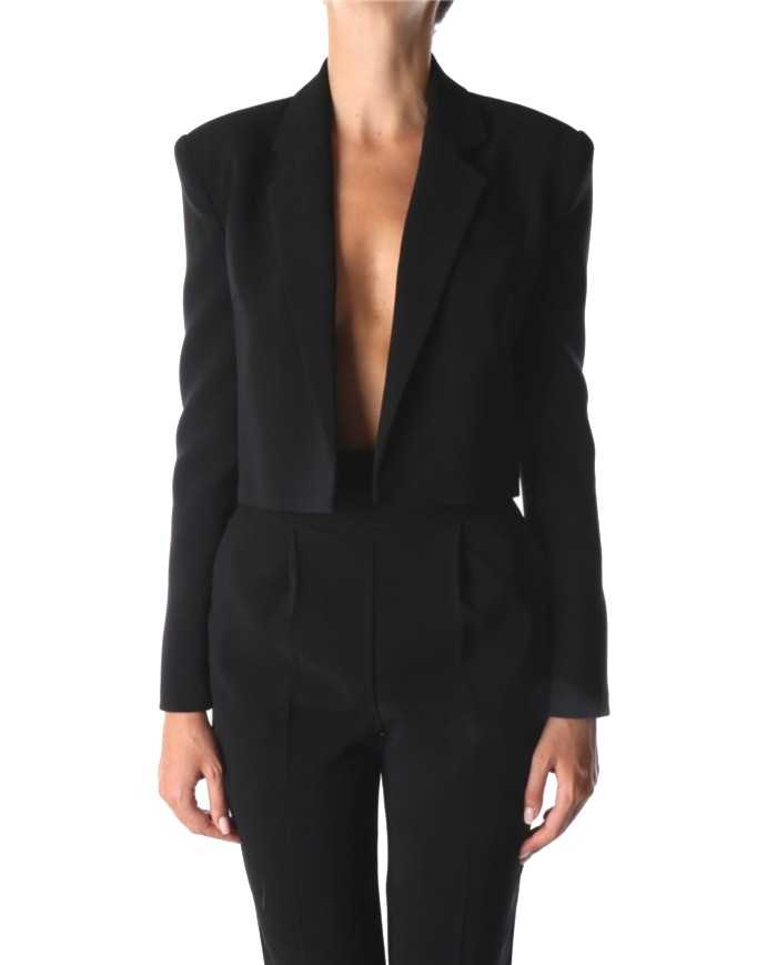 giacca spencer nero limousine da donna con spalle costruite | PINKO giacca spencer nero limousine da donna con spalle costruite | PINKO