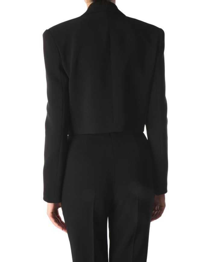 giacca spencer nero limousine da donna con spalle costruite | PINKO giacca spencer nero limousine da donna con spalle costruite | PINKO