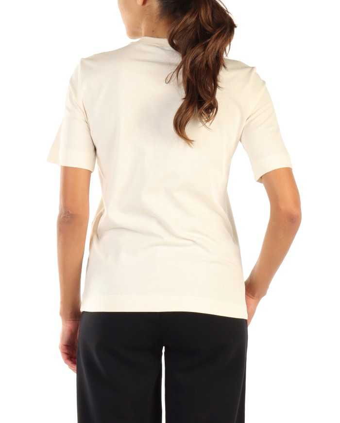 t-shirt crema da donna logo stampato in corsivo | LOVE MOSCHINO t-shirt crema da donna logo stampato in corsivo | LOVE MOSCHINO