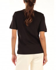 t-shirt nera da donna logo stampato in corsivo | LOVE MOSCHINO t-shirt nera da donna logo stampato in corsivo | LOVE MOSCHINO