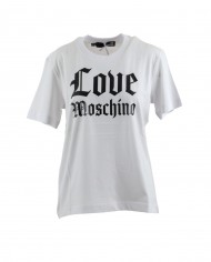 t-shirt bianco ottico da donna con stampa logo gotico | LOVE MOSCHINO t-shirt bianco ottico da donna con stampa logo gotico | LOVE MOSCHINO
