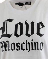 t-shirt bianco ottico da donna con stampa logo gotico | LOVE MOSCHINO t-shirt bianco ottico da donna con stampa logo gotico | LOVE MOSCHINO
