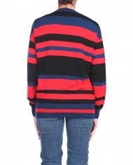 maglia multicolor donna con fantasia a strisce e cuore | LOVE MOSCHINO maglia multicolor donna con fantasia a strisce e cuore | LOVE MOSCHINO