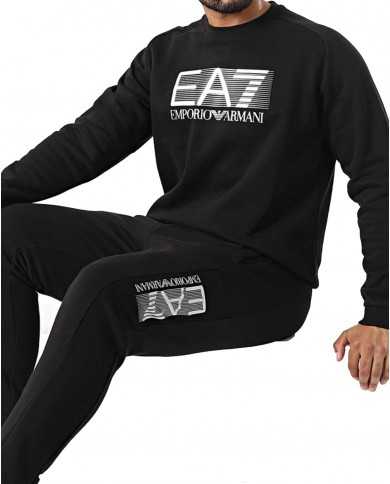tuta con felpa e pantalone da uomo logati con dettagli stripes | EA7