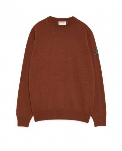 maglia rust da uomo con patch logata in denim su manica | ROY ROGER'S