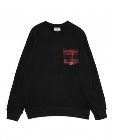 felpa nera da uomo con tasca logata sul petto| ROY ROGER'S