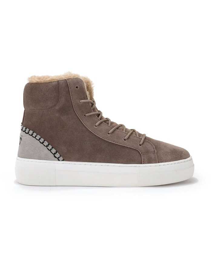 stivaletto taupe da donna con capelli sintetica e logo | WALK IN PITAS stivaletto taupe da donna con capelli sintetica e logo | WALK IN PITAS