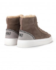 stivaletto taupe da donna con capelli sintetica e logo | WALK IN PITAS stivaletto taupe da donna con capelli sintetica e logo | WALK IN PITAS