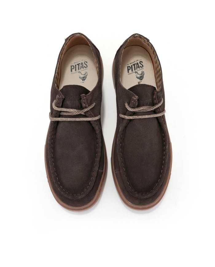 polacchino marrone da uomo effetto spazzolatura | WALK IN PITAS polacchino marrone da uomo effetto spazzolatura | WALK IN PITAS