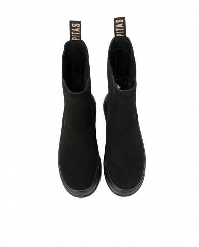 stivale chelsea alto nero donna con etichetta logata | WALK IN PITAS