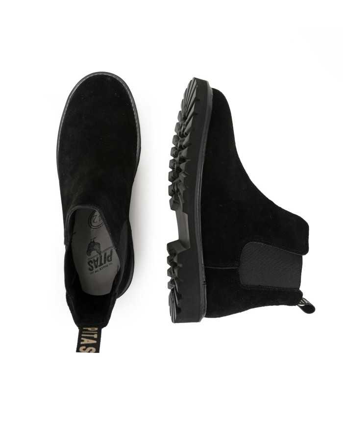 stivale chelsea nero da uomo con etichetta logata | WALK IN PITAS stivale chelsea nero da uomo con etichetta logata | WALK IN PITAS