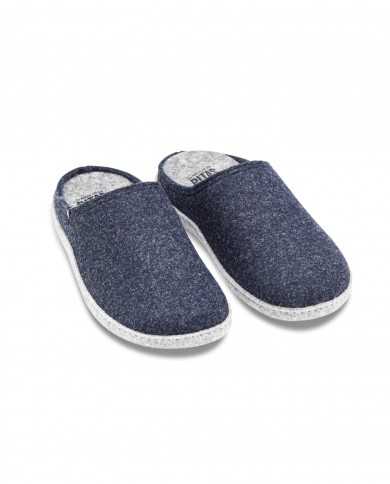 pantofola zueco marino da uomo tagliato a marengo | WALK IN PITAS