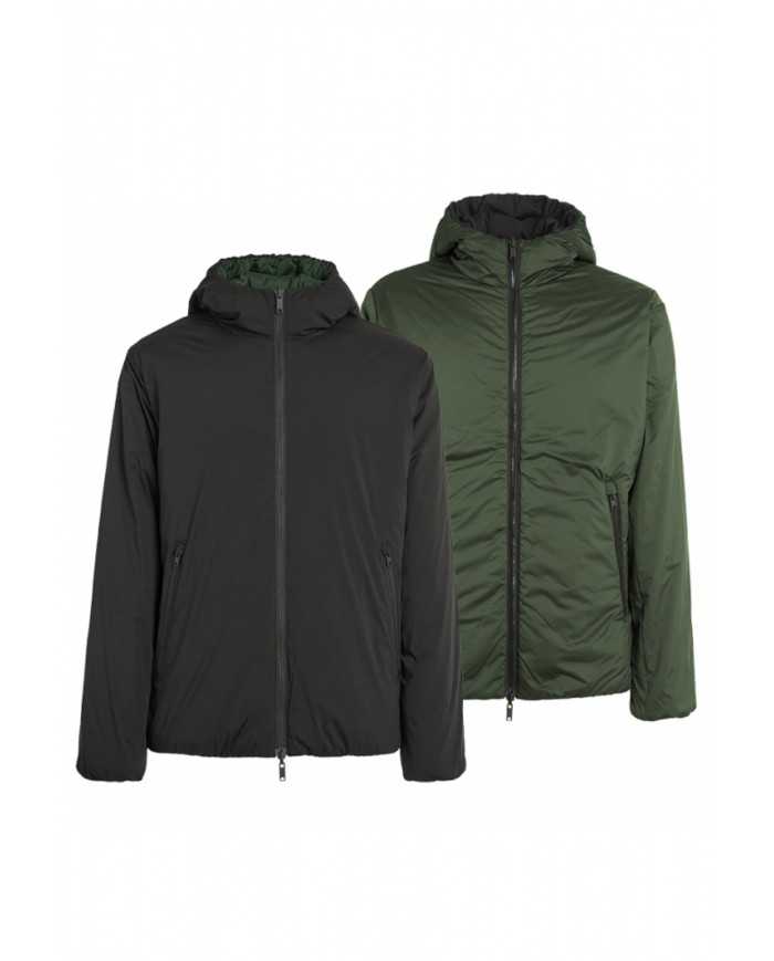 piumino reversibile black/green uomo con cerniere gommate | HOMEWARD piumino reversibile black/green uomo con cerniere gommate | HOMEWARD