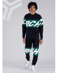 pantaloni nero da uomo con maxi logo stripes | RICHMOND