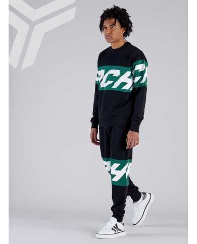 pantaloni nero da uomo con maxi logo stripes | RICHMOND