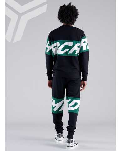 pantaloni nero da uomo con maxi logo stripes | RICHMOND