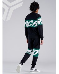 felpa nero da uomo con stripes logato su petto e maniche | RICHMOND