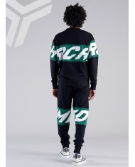 felpa nero da uomo con stripes logato su petto e maniche | RICHMOND