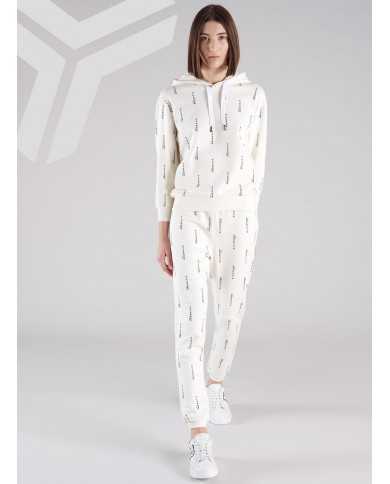 pantaloni bianco da donna logato verticalmente all-over | RICHMOND
