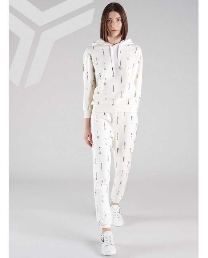 pantaloni bianco da donna logato verticalmente all-over | RICHMOND pantaloni bianco da donna logato verticalmente all-over | RICHMOND