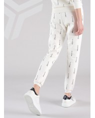 pantaloni bianco da donna logato verticalmente all-over | RICHMOND pantaloni bianco da donna logato verticalmente all-over | RICHMOND