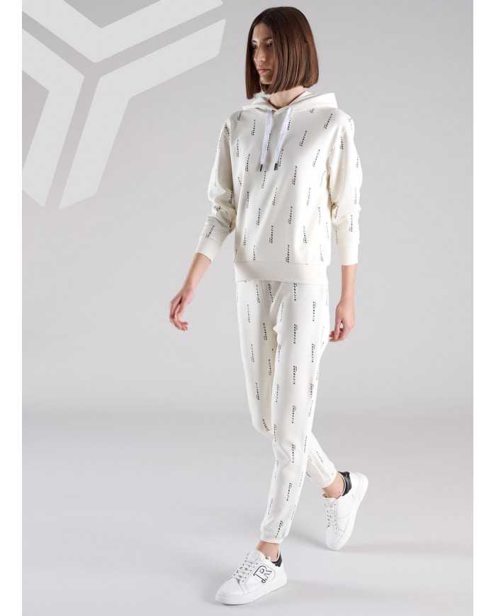 pantaloni bianco da donna logato verticalmente all-over | RICHMOND pantaloni bianco da donna logato verticalmente all-over | RICHMOND