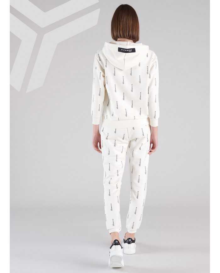 pantaloni bianco da donna logato verticalmente all-over | RICHMOND pantaloni bianco da donna logato verticalmente all-over | RICHMOND