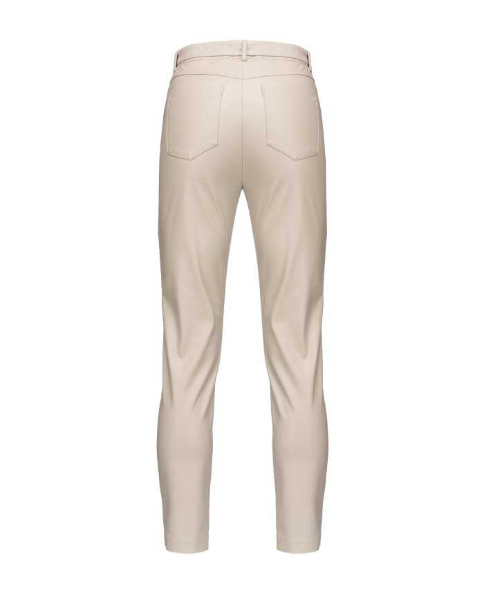 pantalone skinny argento da donna con fibbia logata in metallo | PINKO pantalone skinny argento da donna con fibbia logata in metallo | PINKO