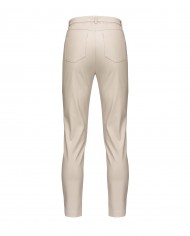 pantalone skinny argento da donna con fibbia logata in metallo | PINKO