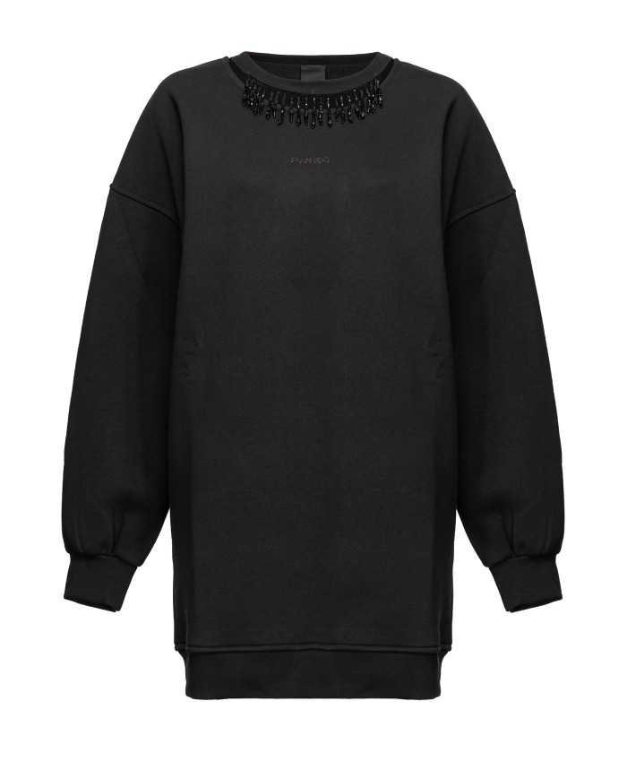 abito nero limousine da uomo con frange di perline e loghi | PINKO