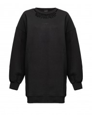 abito nero limousine da uomo con frange di perline e loghi | PINKO