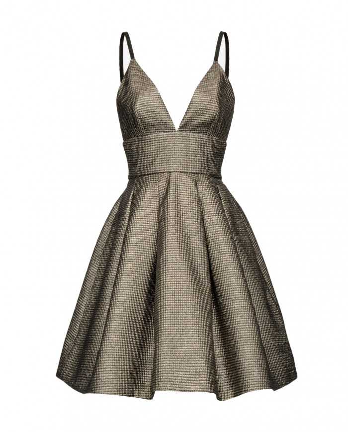 abito nero/oro/argento da donna con disegno borchie | PINKO abito nero/oro/argento da donna con disegno borchie | PINKO