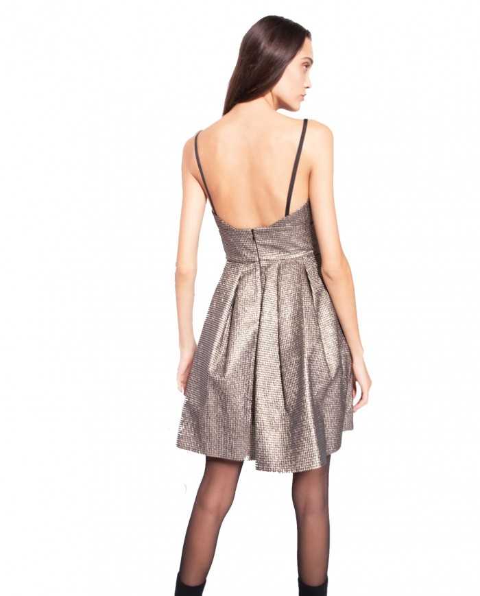 abito nero/oro/argento da donna con disegno borchie | PINKO abito nero/oro/argento da donna con disegno borchie | PINKO