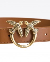 cintura H3 cuoio da donna con fibbia LOVE BIRDS CUT in metallo | PINKO