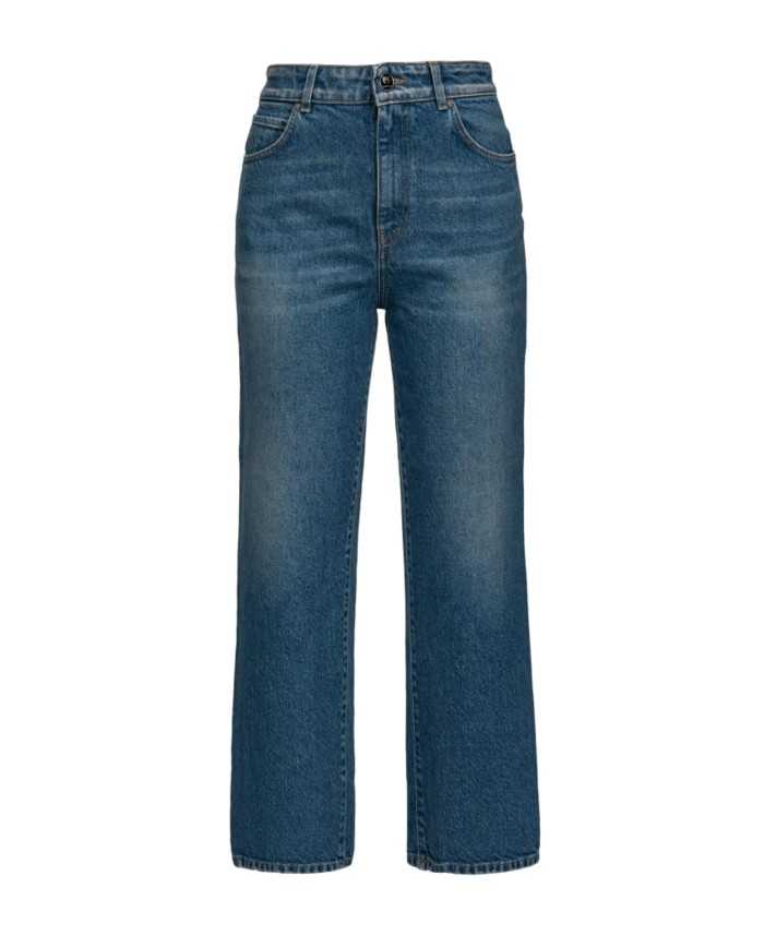 jeans straight-fit in denim scuro riciclato da donna | PINKO jeans straight-fit in denim scuro riciclato da donna | PINKO