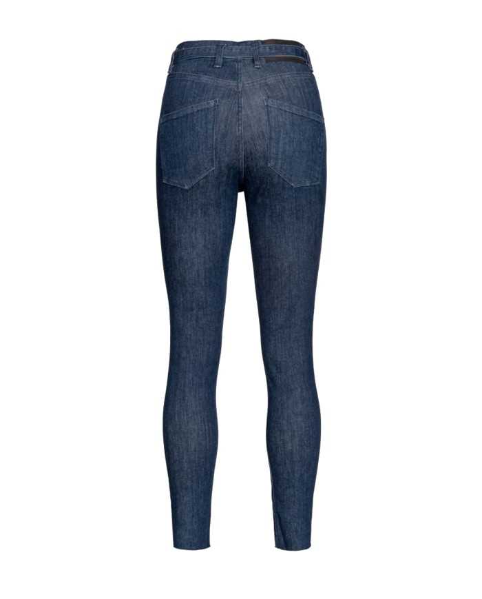 jeans denim scuro donna con fibbia LOVE BIRDS CUT in metallo | PINKO jeans denim scuro donna con fibbia LOVE BIRDS CUT in metallo | PINKO