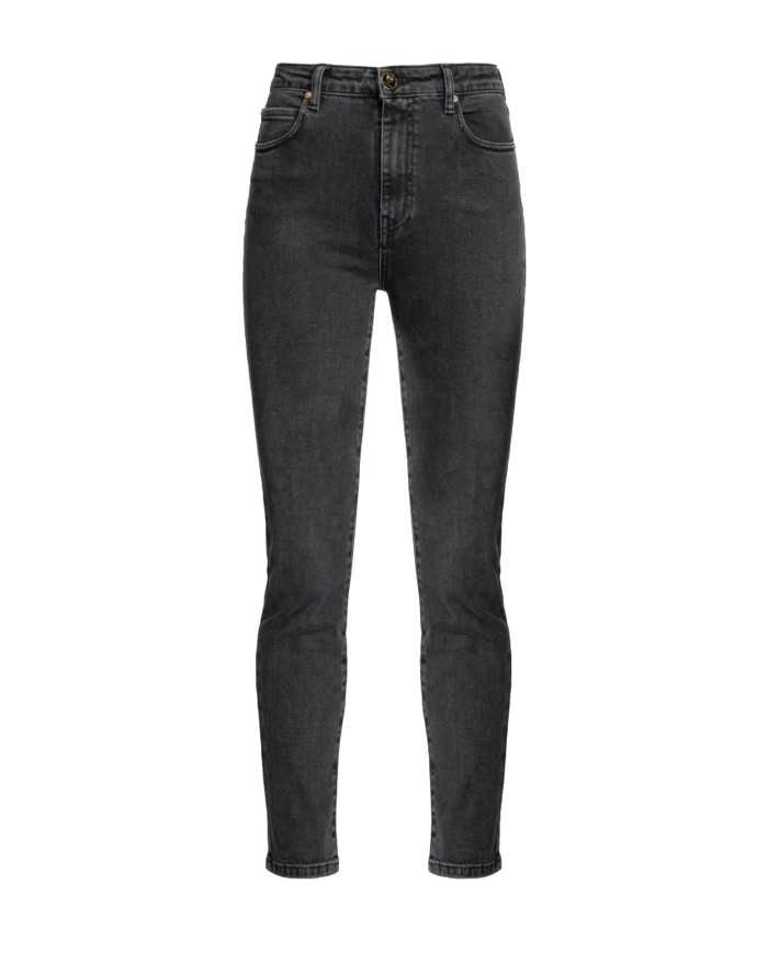 jeans slim black grey donna con dettagli shiny logato su tasca | PINKO jeans slim black grey donna con dettagli shiny logato su tasca | PINKO