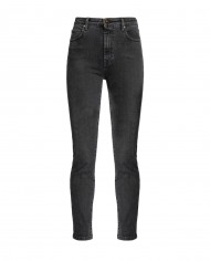 jeans slim black grey donna con dettagli shiny logato su tasca | PINKO