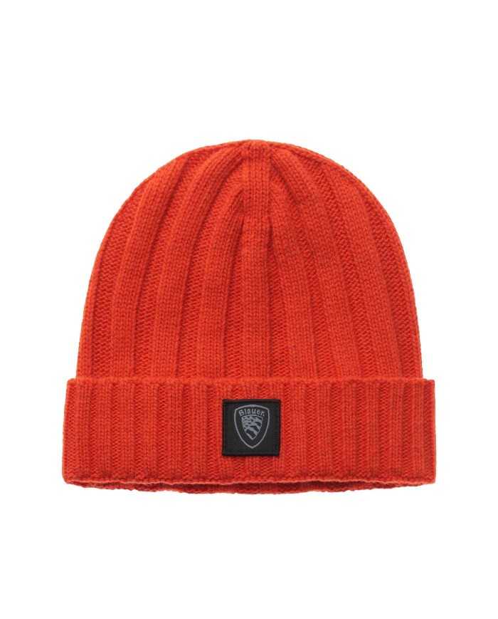 berretto arancione carota da uomo con patch logata nera | BLAUER berretto arancione carota da uomo con patch logata nera | BLAUER